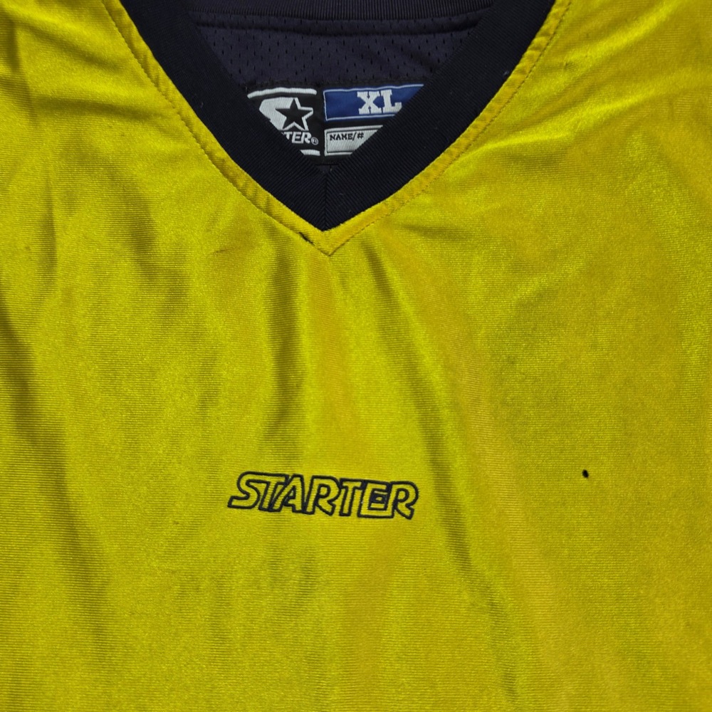 VINTAGE Starter Reversible Basketball Jersey Mens XL Navy Yellow Athletic Casual - Picture 4 of 12